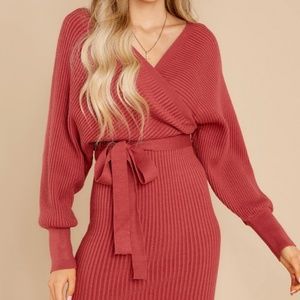 Continuous Bliss Marsala Sweater Dress